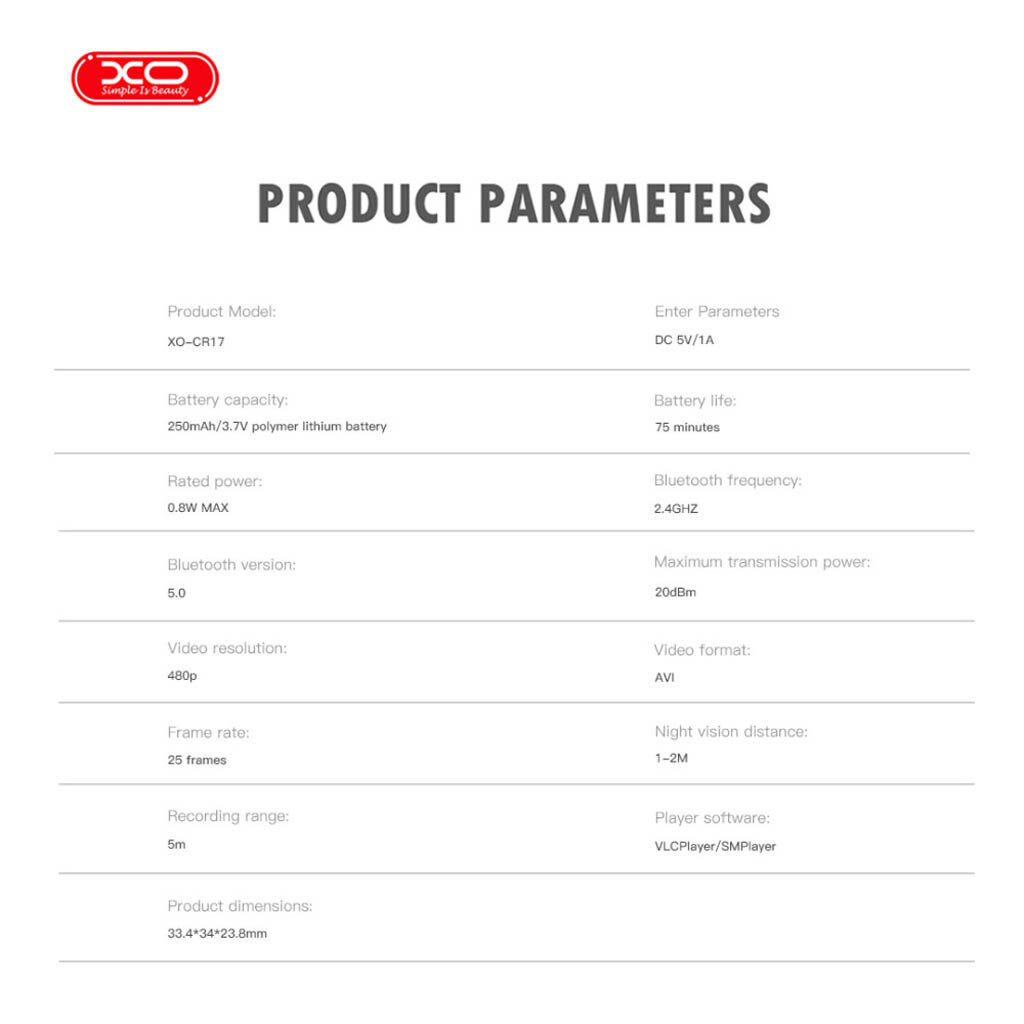 Камера XO CR17 Mini, Черный - № 8 Камера XO CR17 Mini, Черный - № 8