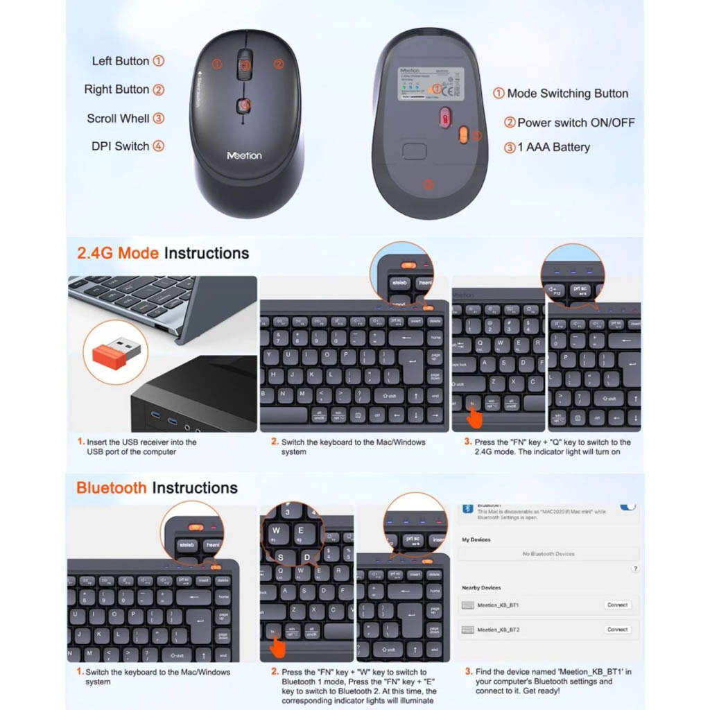 Клавиатура Meetion Mini5000, Черный - № 8 Клавиатура Meetion Mini5000, Черный - № 8