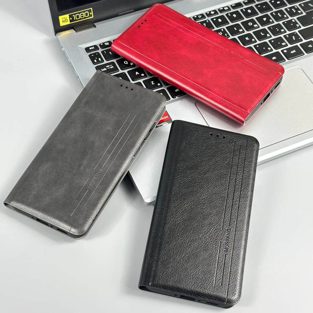 Чохол (книга) Samsung Galaxy A57 5G, Mustang Matte Black, Сірий - № 4 Чохол (книга) Samsung Galaxy A57 5G, Mustang Matte Black, Сірий - № 4