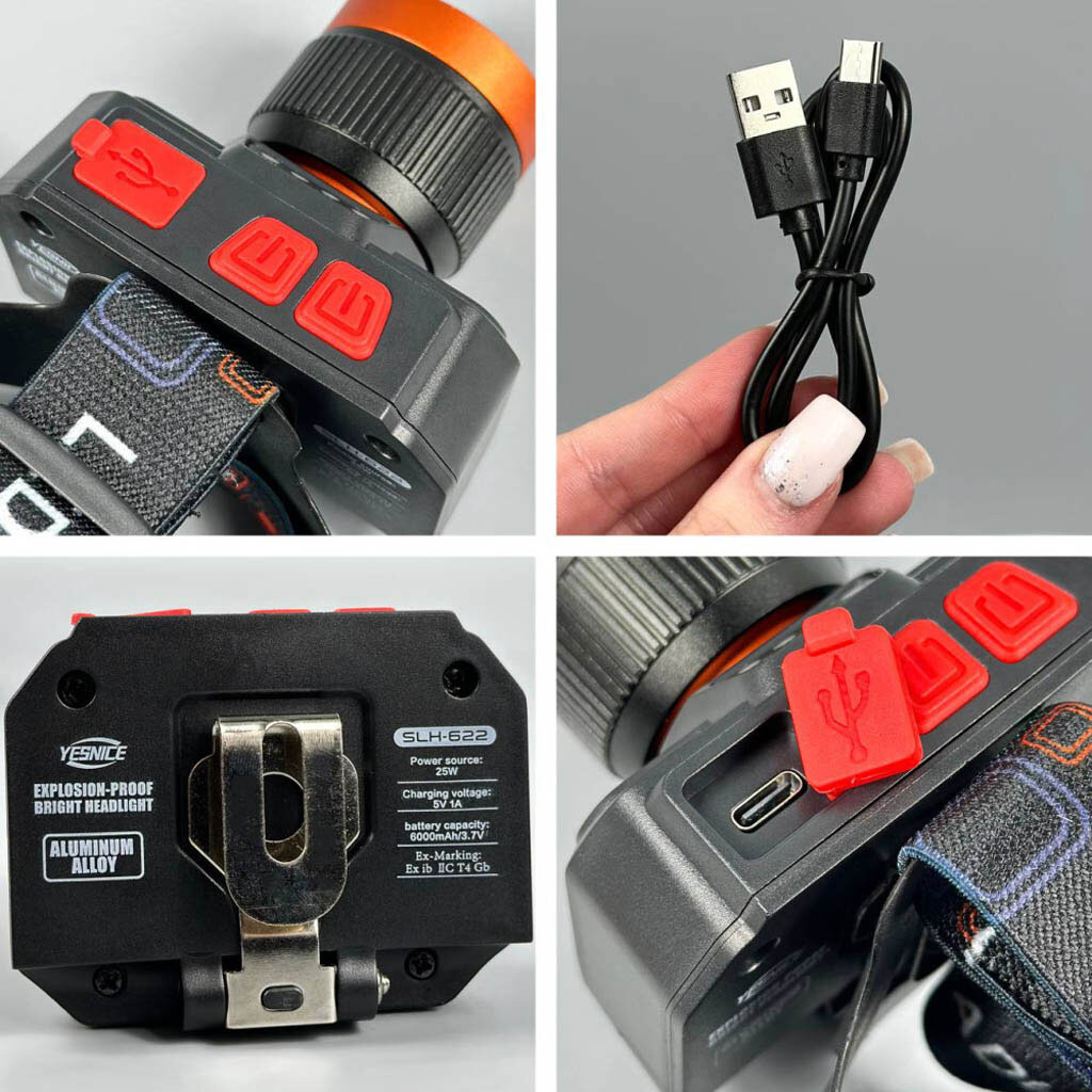 Налобний ліхтар 622, Чорний - № 2 Налобний ліхтар 622, Чорний - № 2