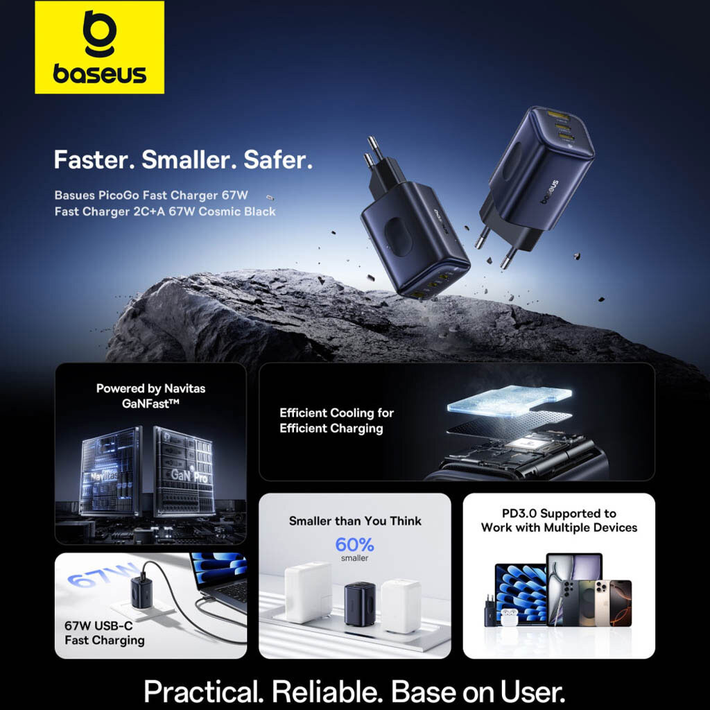 СЗУ Baseus E0121200 PicoGo AE11, Черный - № 5 СЗУ Baseus E0121200 PicoGo AE11, Черный - № 5