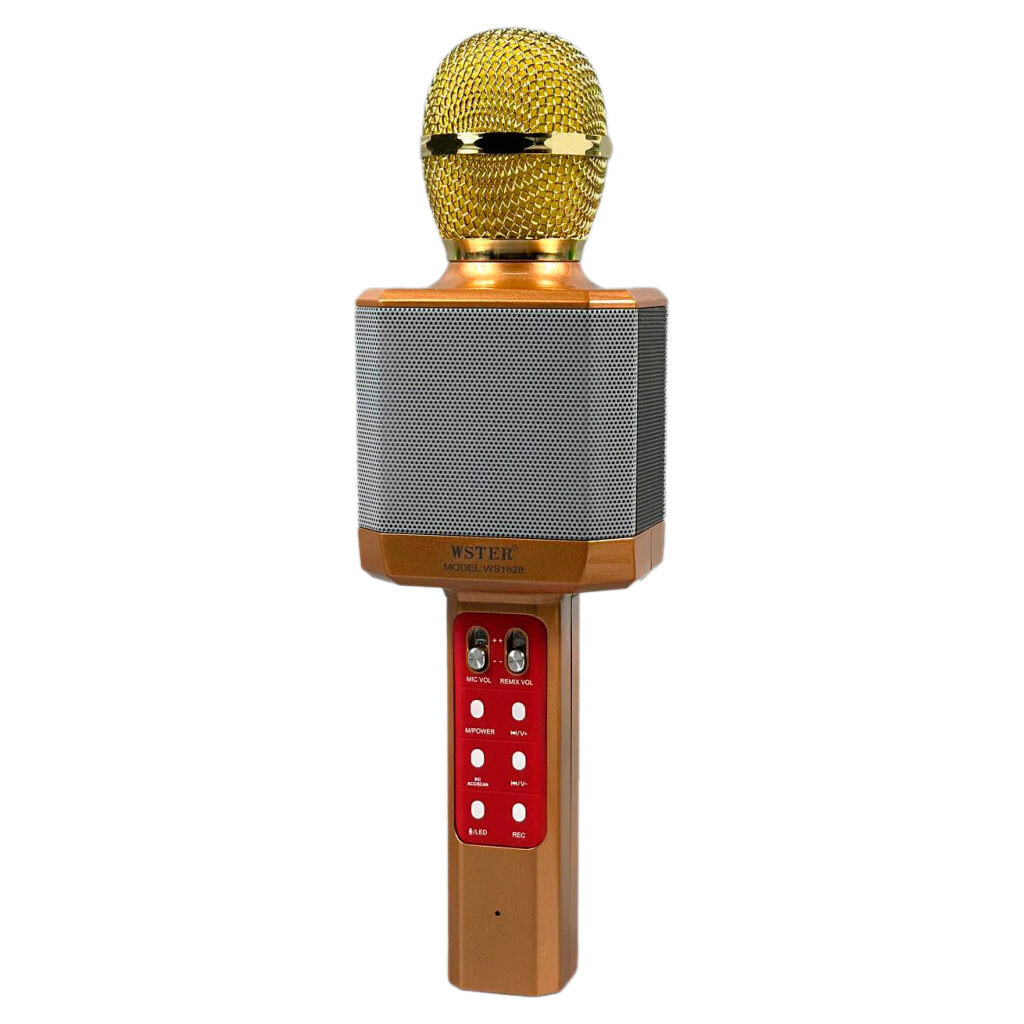 Микрофон-колонка WS1828, Золотой - № 1 Микрофон-колонка WS1828, Золотой - № 1