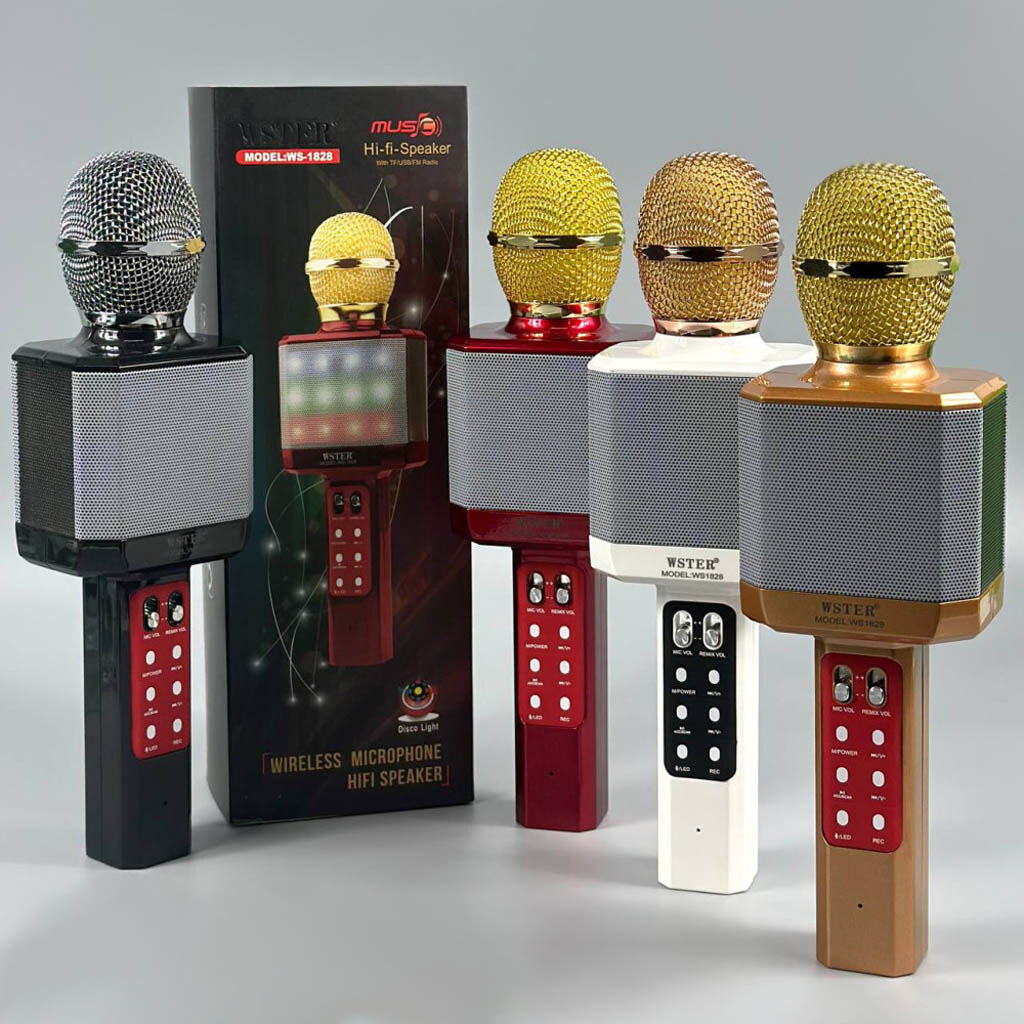 Микрофон-колонка WS1828, Золотой - № 5 Микрофон-колонка WS1828, Золотой - № 5