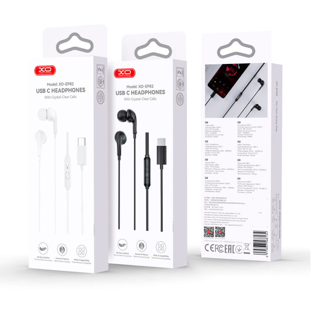 Наушники XO EP82, С микрофоном, Черный - № 6 Наушники XO EP82, С микрофоном, Черный - № 6
