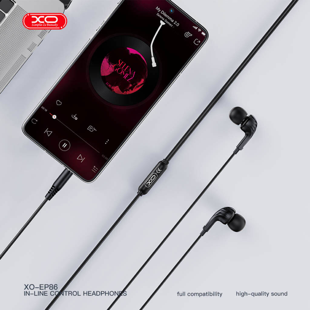 Наушники XO EP86, С микрофоном, Черный - № 4 Наушники XO EP86, С микрофоном, Черный - № 4