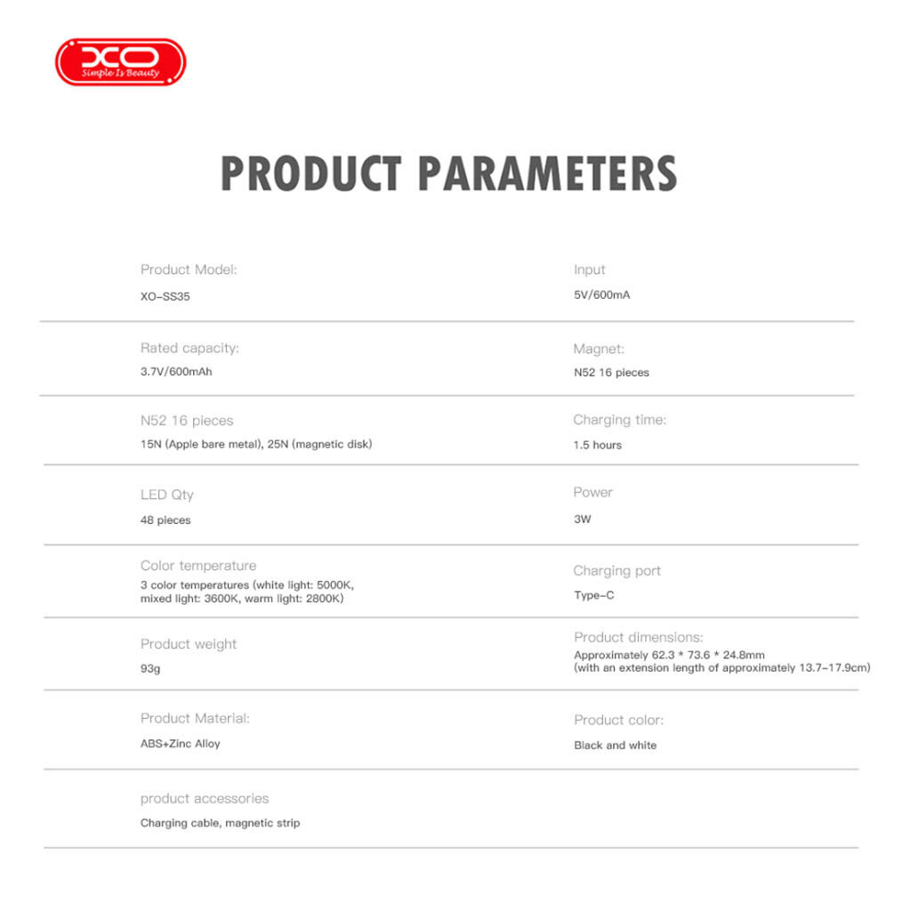 Видеосвет XO SS35, Белый - № 10 Видеосвет XO SS35, Белый - № 10