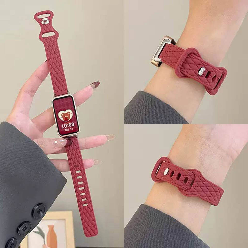 Ремінець Xiaomi Mi Band 9 Active, Rhombus Strap, Burgundy, Бордовий - № 3 Ремінець Xiaomi Mi Band 9 Active, Rhombus Strap, Burgundy, Бордовий - № 3