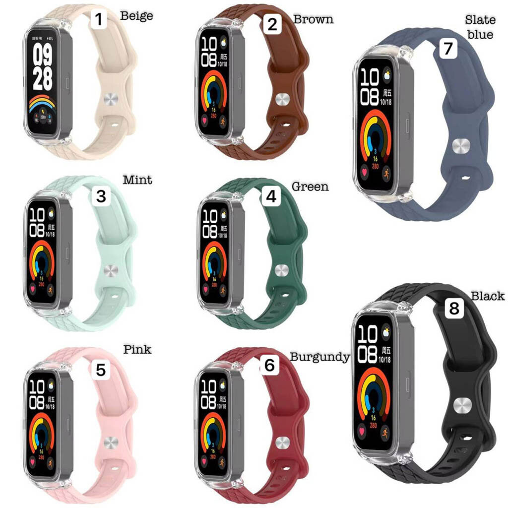 Ремінець Xiaomi Mi Band 9 Active, Rhombus Strap, Burgundy, Бордовий - № 9 Ремінець Xiaomi Mi Band 9 Active, Rhombus Strap, Burgundy, Бордовий - № 9