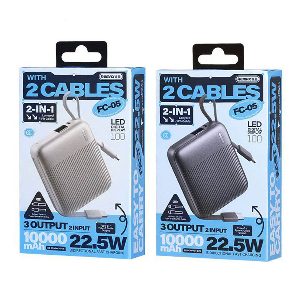 Портативная батарея (Power Bank) Remax FC-05, 10000 mAh, Серебряный - № 5 Портативная батарея (Power Bank) Remax FC-05, 10000 mAh, Серебряный - № 5