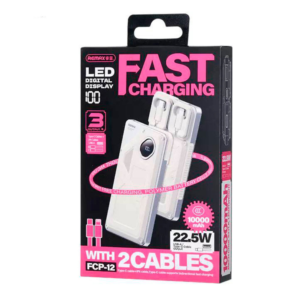 Портативная батарея (Power Bank) Remax FCP-12, 10000 mAh, Белый - № 5 Портативная батарея (Power Bank) Remax FCP-12, 10000 mAh, Белый - № 5