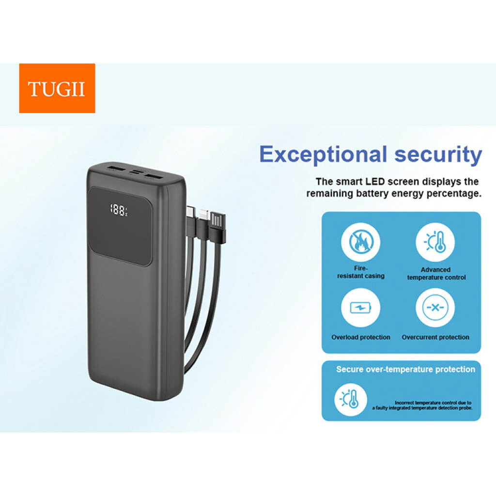 Портативная батарея (Power Bank) WUW Y21 TUGI, 20000 mAh, Черный - № 5 Портативная батарея (Power Bank) WUW Y21 TUGI, 20000 mAh, Черный - № 5