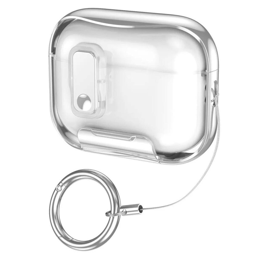 Чехол (накладка) Apple AirPods 4, Deexe Crystal Color, Серебряный - № 1 Чехол (накладка) Apple AirPods 4, Deexe Crystal Color, Серебряный - № 1