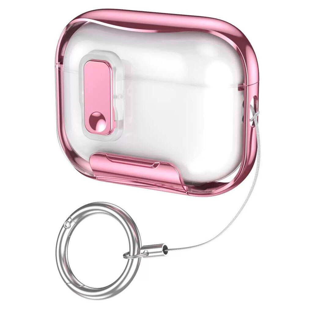 Чехол (накладка) Apple AirPods 4, Deexe Crystal Color, Розовый - № 1 Чехол (накладка) Apple AirPods 4, Deexe Crystal Color, Розовый - № 1