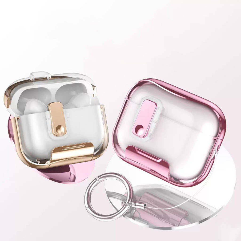 Чехол (накладка) Apple AirPods 4, Deexe Crystal Color, Розовый - № 3 Чехол (накладка) Apple AirPods 4, Deexe Crystal Color, Розовый - № 3