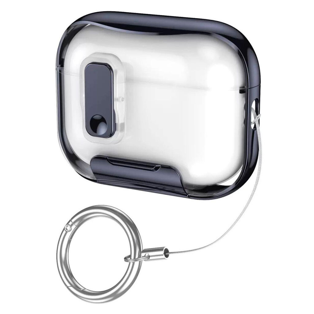 Чехол (накладка) Apple AirPods 4, Deexe Crystal Color, Черный - № 1 Чехол (накладка) Apple AirPods 4, Deexe Crystal Color, Черный - № 1