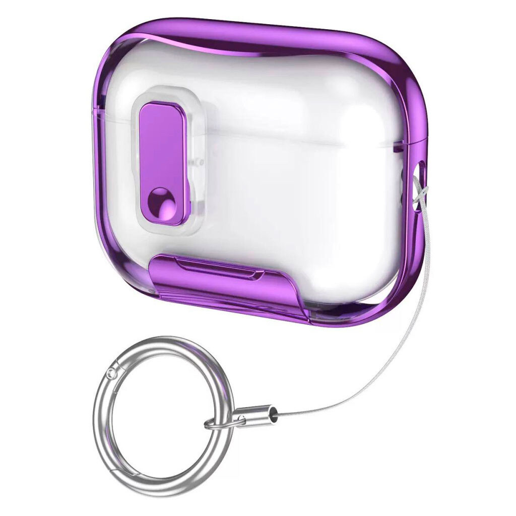 Чехол (накладка) Apple AirPods Pro 2, Deexe Crystal Color, Фиолетовый - № 1 Чехол (накладка) Apple AirPods Pro 2, Deexe Crystal Color, Фиолетовый - № 1