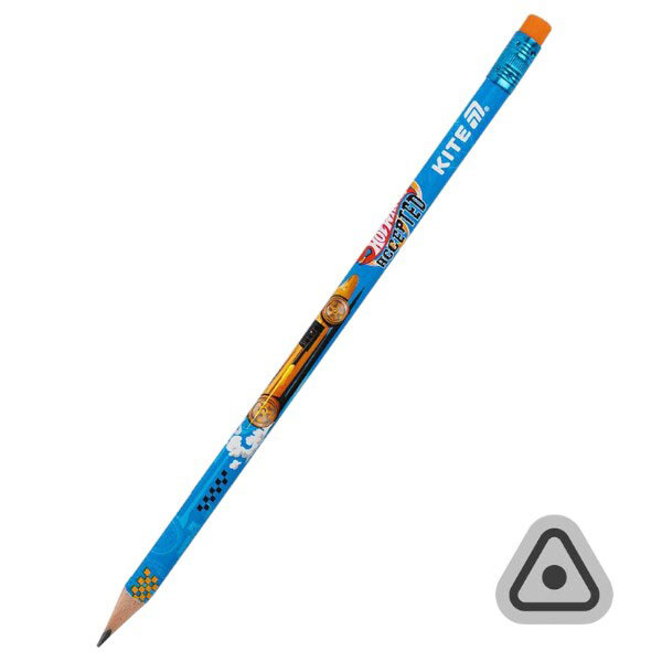 Карандаш графитный с ластиком, тригранный HW, Kite - № 1 Карандаш графитный с ластиком, тригранный HW, Kite - № 1