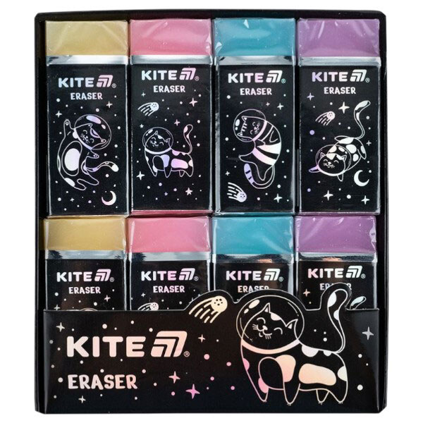 Ластик цветной с глиттером "Universe", ассорти цветов, Kite - № 3 Ластик цветной с глиттером "Universe", ассорти цветов, Kite - № 3
