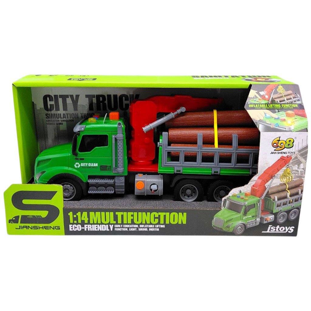 Машина лесовоз с манипулятором инерционная; озвученная, со светом, в коробке 34,5x13x18 см, Jian Sheng Toys - № 1 Машина лесовоз с манипулятором инерционная; озвученная, со светом, в коробке 34,5x13x18 см, Jian Sheng Toys - № 1