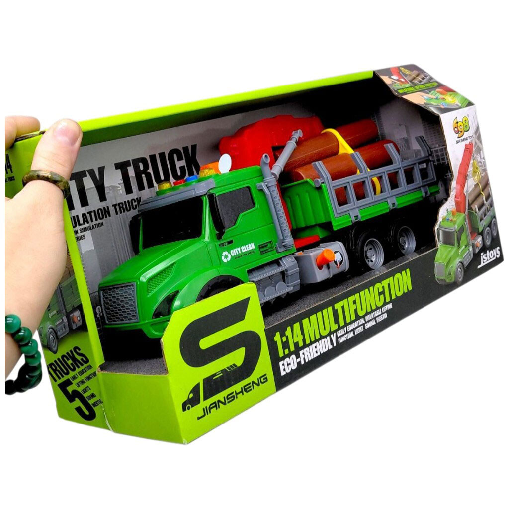 Машина лесовоз с манипулятором инерционная; озвученная, со светом, в коробке 34,5x13x18 см, Jian Sheng Toys - № 2 Машина лесовоз с манипулятором инерционная; озвученная, со светом, в коробке 34,5x13x18 см, Jian Sheng Toys - № 2