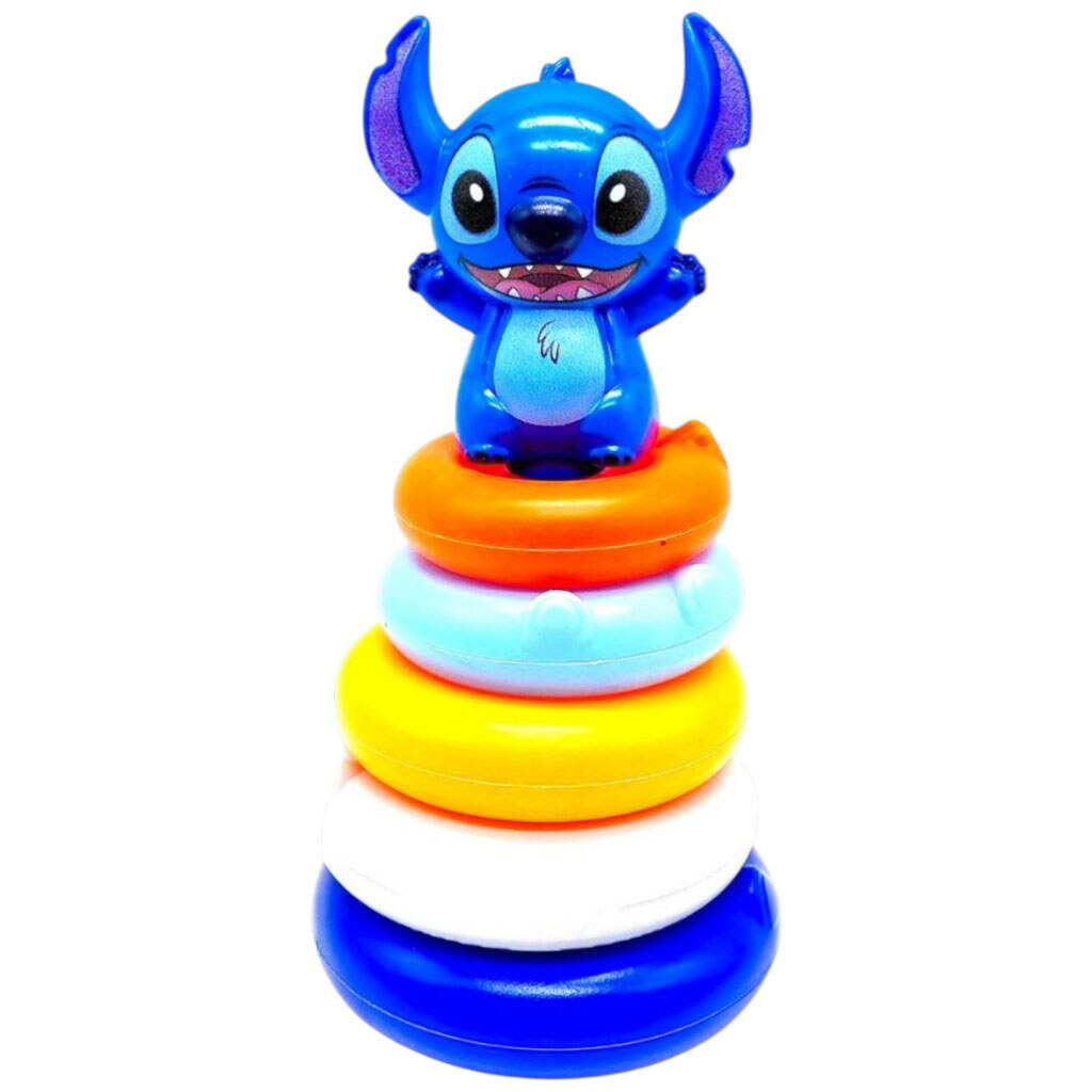 Пірамідка висота 20 см, фігурка героя, стікери, 5 кілець різного діаметру, в сітці, Mic - № 1 Пірамідка висота 20 см, фігурка героя, стікери, 5 кілець різного діаметру, в сітці, Mic - № 1