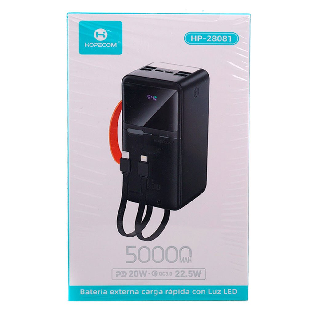 Портативная батарея (Power Bank) Hopecom HP-28081, 50000 mAh, Черный - № 5 Портативная батарея (Power Bank) Hopecom HP-28081, 50000 mAh, Черный - № 5