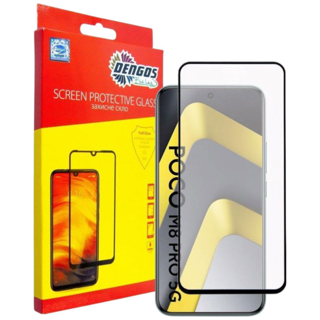 Защитное стекло Xiaomi Poco M8 Pro 5G, Dengos, Черный - № 1 Защитное стекло Xiaomi Poco M8 Pro 5G, Dengos, Черный - № 1