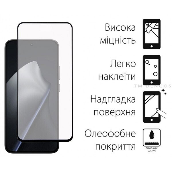 Защитное стекло Xiaomi 15T / 15T Pro, Dengos, Черный - № 2 Защитное стекло Xiaomi 15T / 15T Pro, Dengos, Черный - № 2