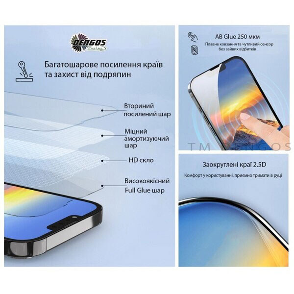 Защитное стекло Xiaomi 15T / 15T Pro, Dengos, Черный - № 3 Защитное стекло Xiaomi 15T / 15T Pro, Dengos, Черный - № 3