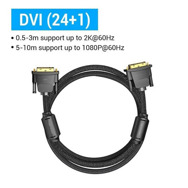 Кабель Vention EAEBK, DVI, 8.0 м., Черный - № 2 Кабель Vention EAEBK, DVI, 8.0 м., Черный - № 2