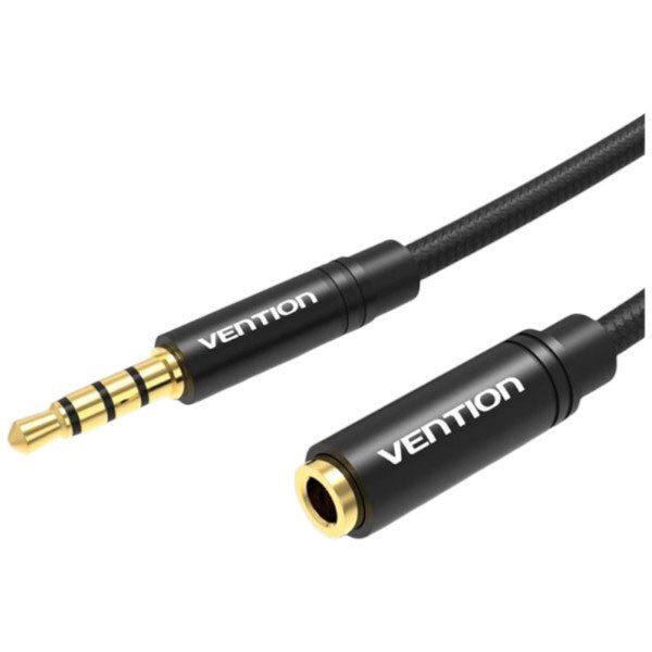 AUX кабель Vention BHCLF, 3,5 мм., 1.0 м., Чорний - № 1 AUX кабель Vention BHCLF, 3,5 мм., 1.0 м., Чорний - № 1