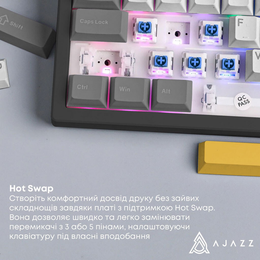 Клавиатура Ajazz AK870 V2, Черный - № 8 Клавиатура Ajazz AK870 V2, Черный - № 8