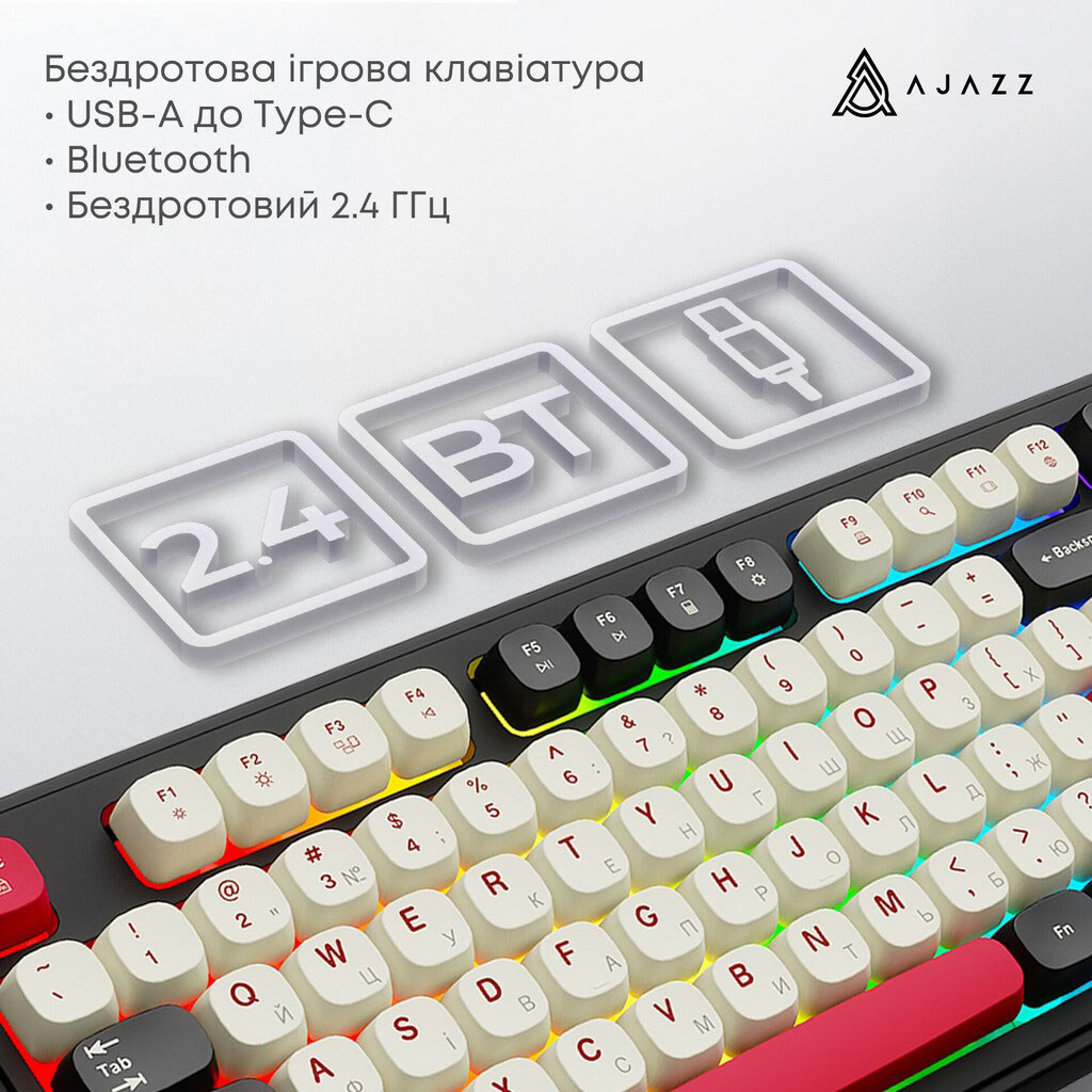 Клавіатура Ajazz AF98 Plus, Чорний - № 4 Клавіатура Ajazz AF98 Plus, Чорний - № 4