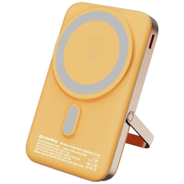 Портативная батарея (Power Bank) ColorWay CW-PB100LPA2Y-WPDD, 10000 mAh, Оранжевый - № 1 Портативная батарея (Power Bank) ColorWay CW-PB100LPA2Y-WPDD, 10000 mAh, Оранжевый - № 1