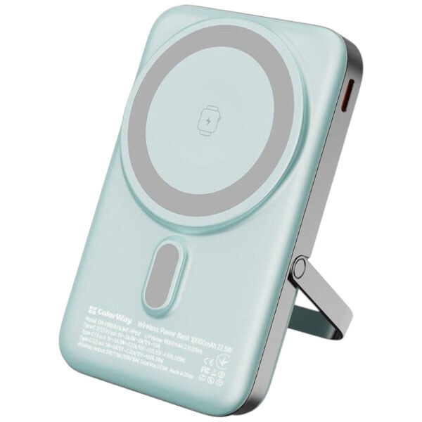 Портативная батарея (Power Bank) ColorWay CW-PB100LPA2MT-WPDD, 10000 mAh, Голубой - № 1 Портативная батарея (Power Bank) ColorWay CW-PB100LPA2MT-WPDD, 10000 mAh, Голубой - № 1