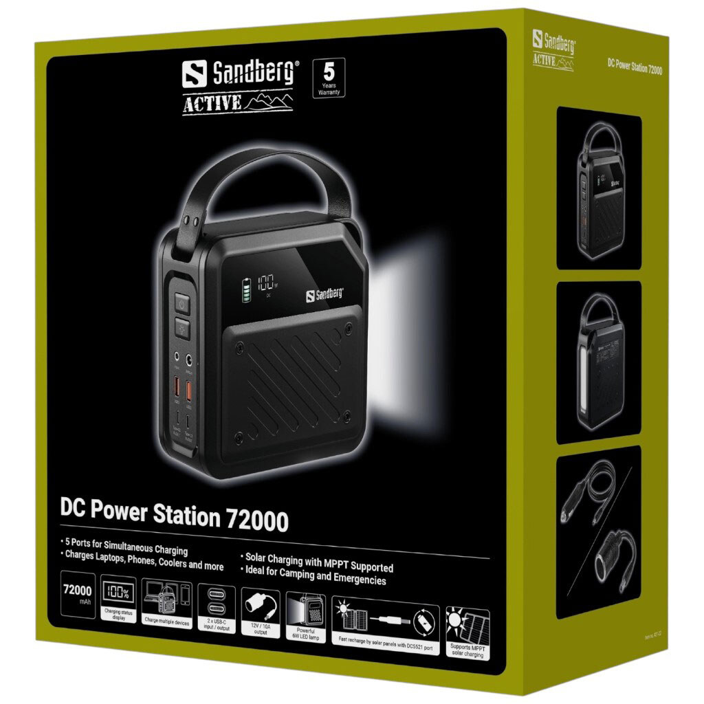 Портативная батарея (Power Bank) Sandberg 421-22, 72000 mAh, Черный - № 5 Портативная батарея (Power Bank) Sandberg 421-22, 72000 mAh, Черный - № 5