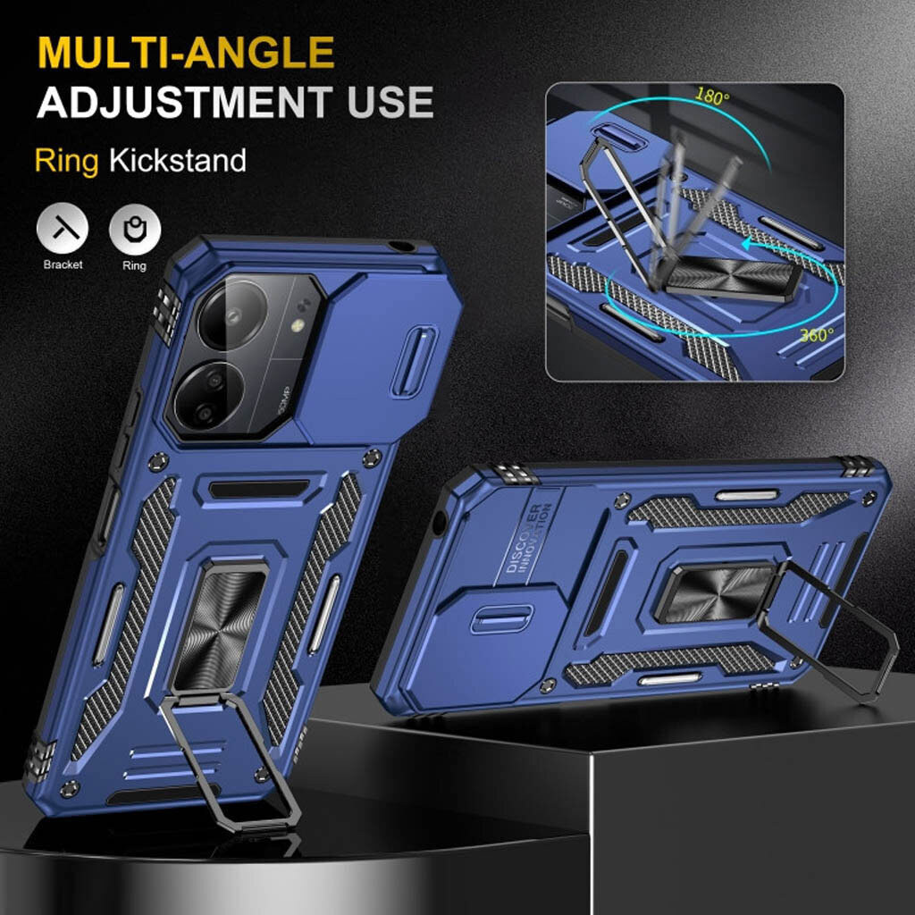 Чехол (накладка) Xiaomi Redmi 15, Epik Camshield Army Ring, Navy, Синий - № 4 Чехол (накладка) Xiaomi Redmi 15, Epik Camshield Army Ring, Navy, Синий - № 4