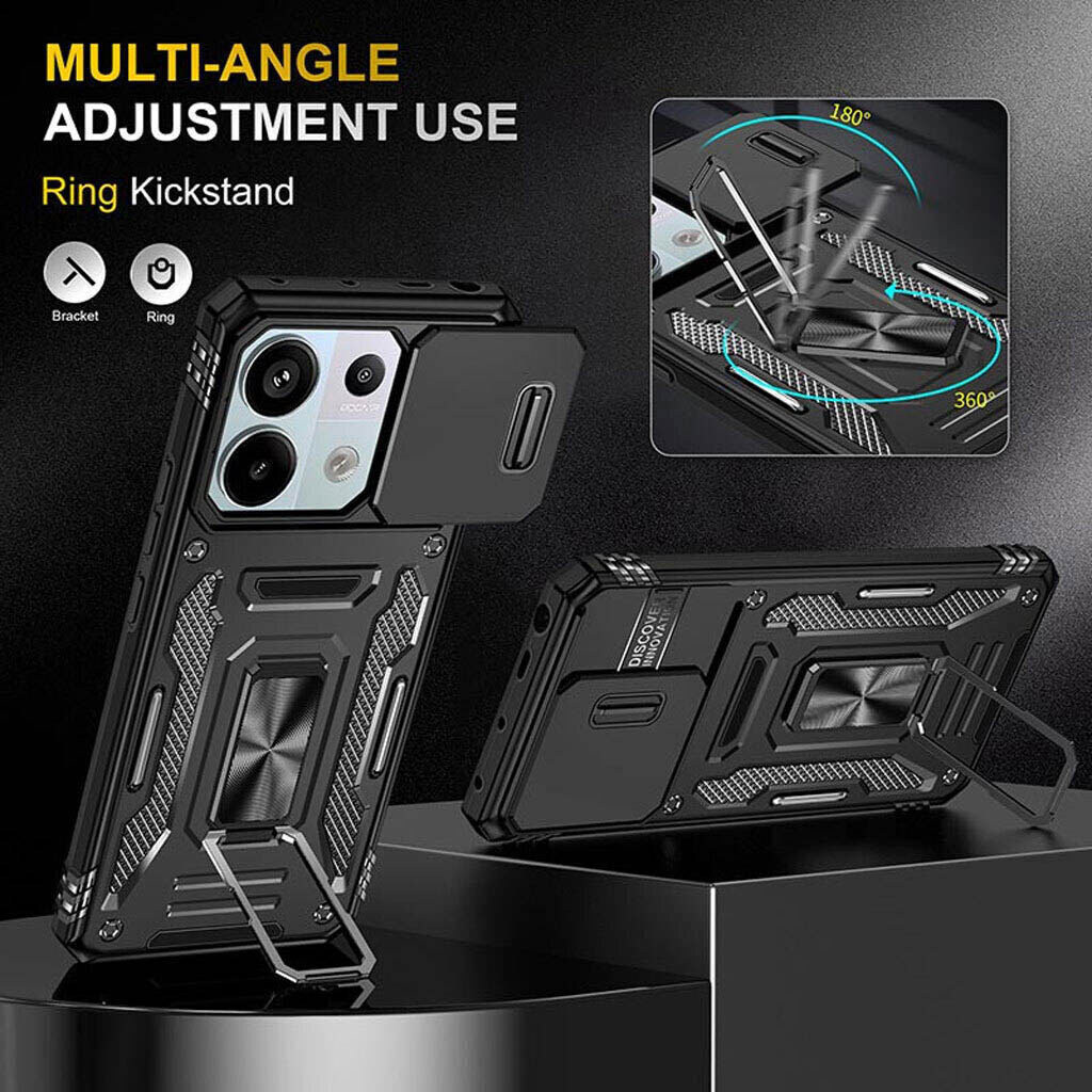 Чехол (накладка) Xiaomi Poco C85 / Redmi 15C, Epik Camshield Army Ring, Черный - № 3 Чехол (накладка) Xiaomi Poco C85 / Redmi 15C, Epik Camshield Army Ring, Черный - № 3