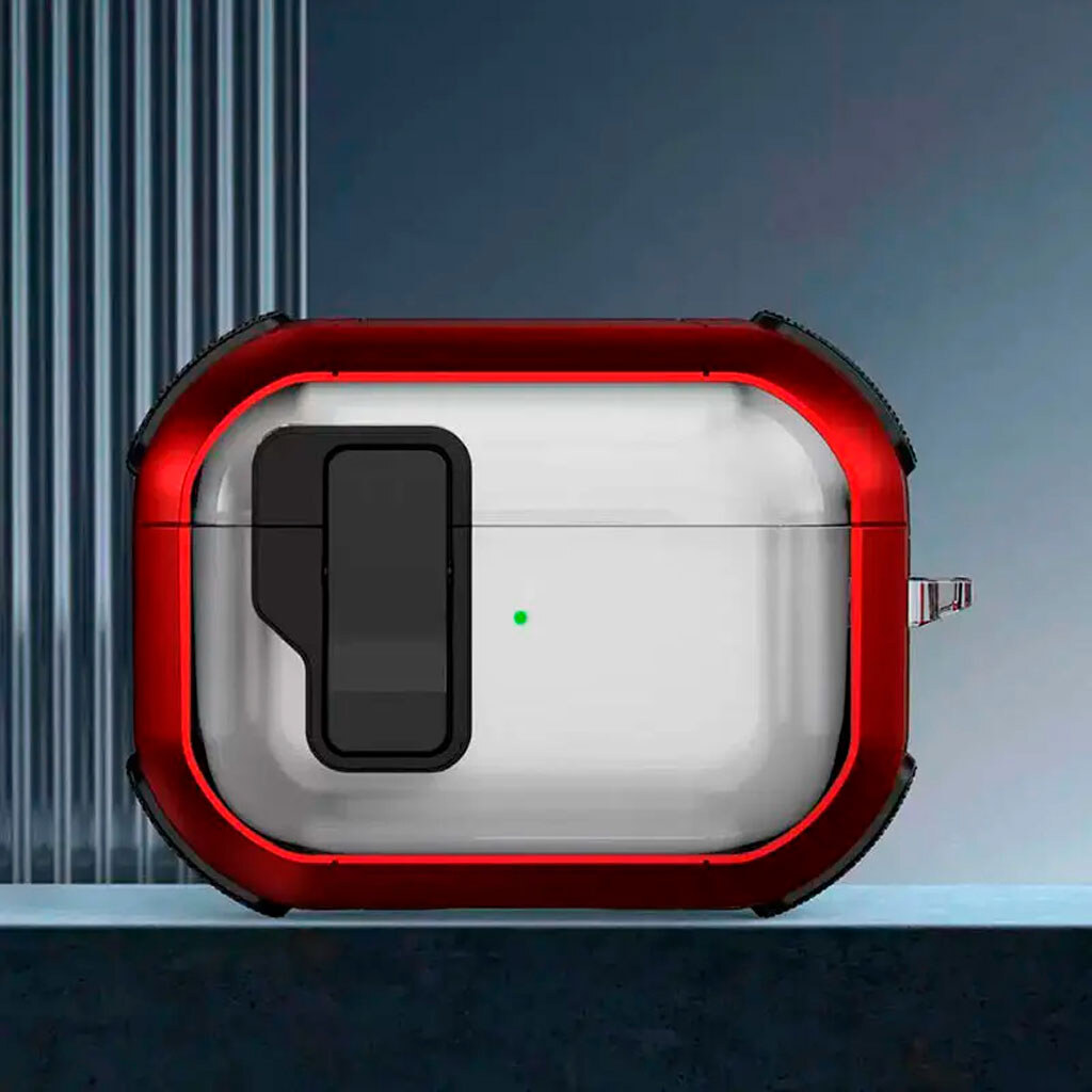 Чехол (накладка) Apple AirPods Pro 3, Epik Locking Button, Красный - № 2 Чехол (накладка) Apple AirPods Pro 3, Epik Locking Button, Красный - № 2