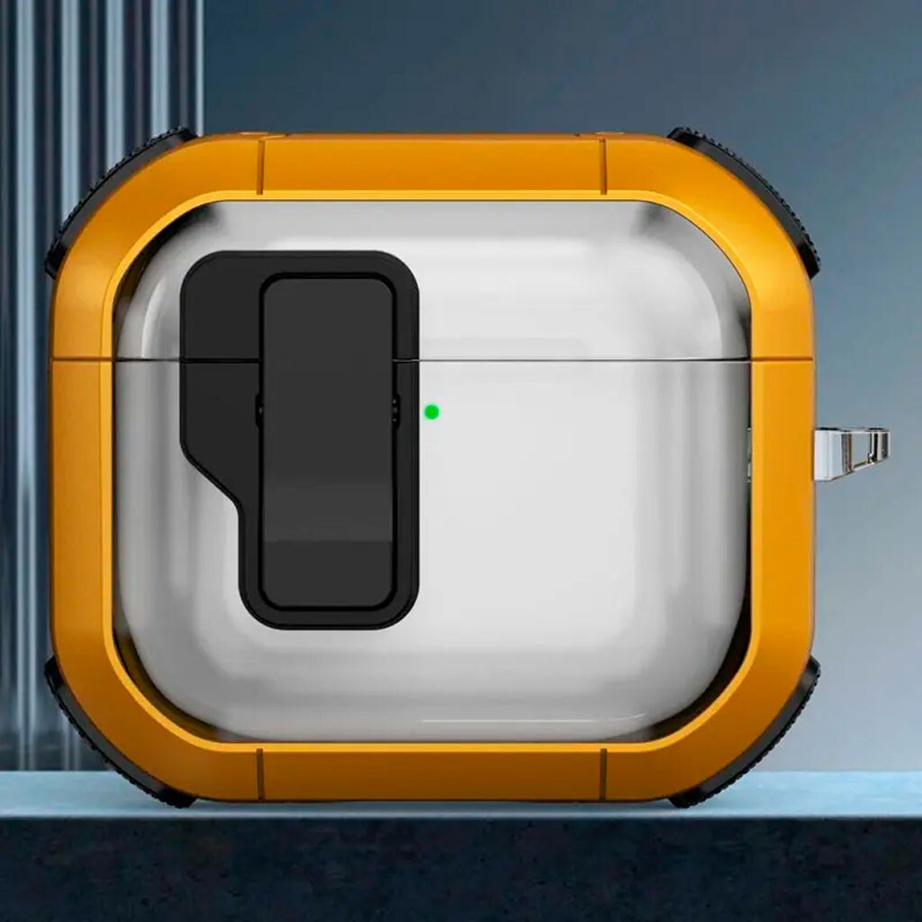 Чехол (накладка) Apple AirPods Pro 3, Epik Locking Button, Желтый - № 2 Чехол (накладка) Apple AirPods Pro 3, Epik Locking Button, Желтый - № 2