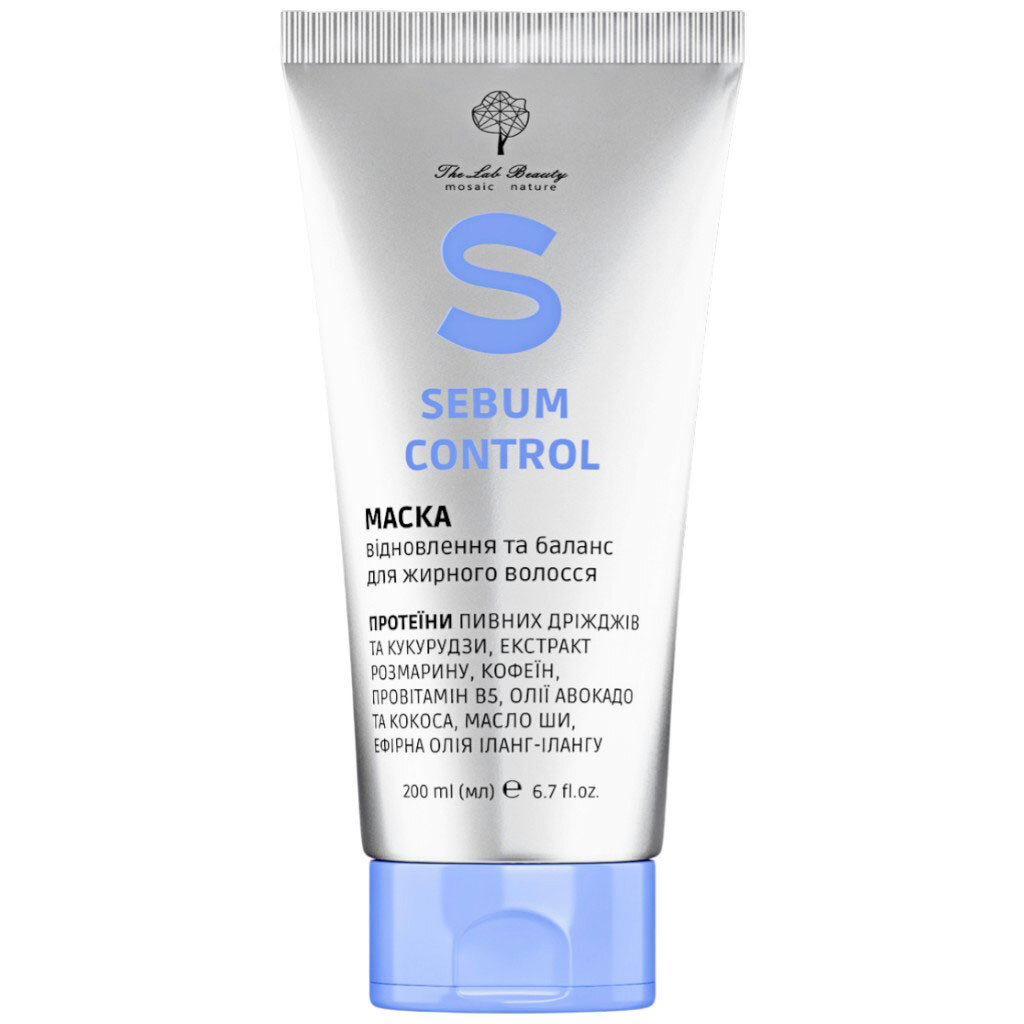 Маска для жирных волос The Lab Beauty Sebum Control Восстановление, 200 мл - № 1 Маска для жирных волос The Lab Beauty Sebum Control Восстановление, 200 мл - № 1