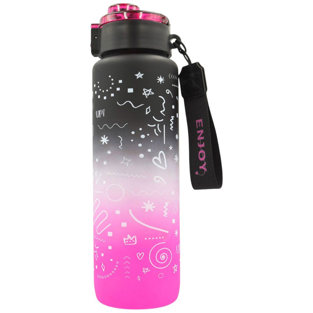 Бутылка для напитков пластиковая с рисунком в ассортименте, 1000 мл - № 1 Бутылка для напитков пластиковая с рисунком в ассортименте, 1000 мл - № 1