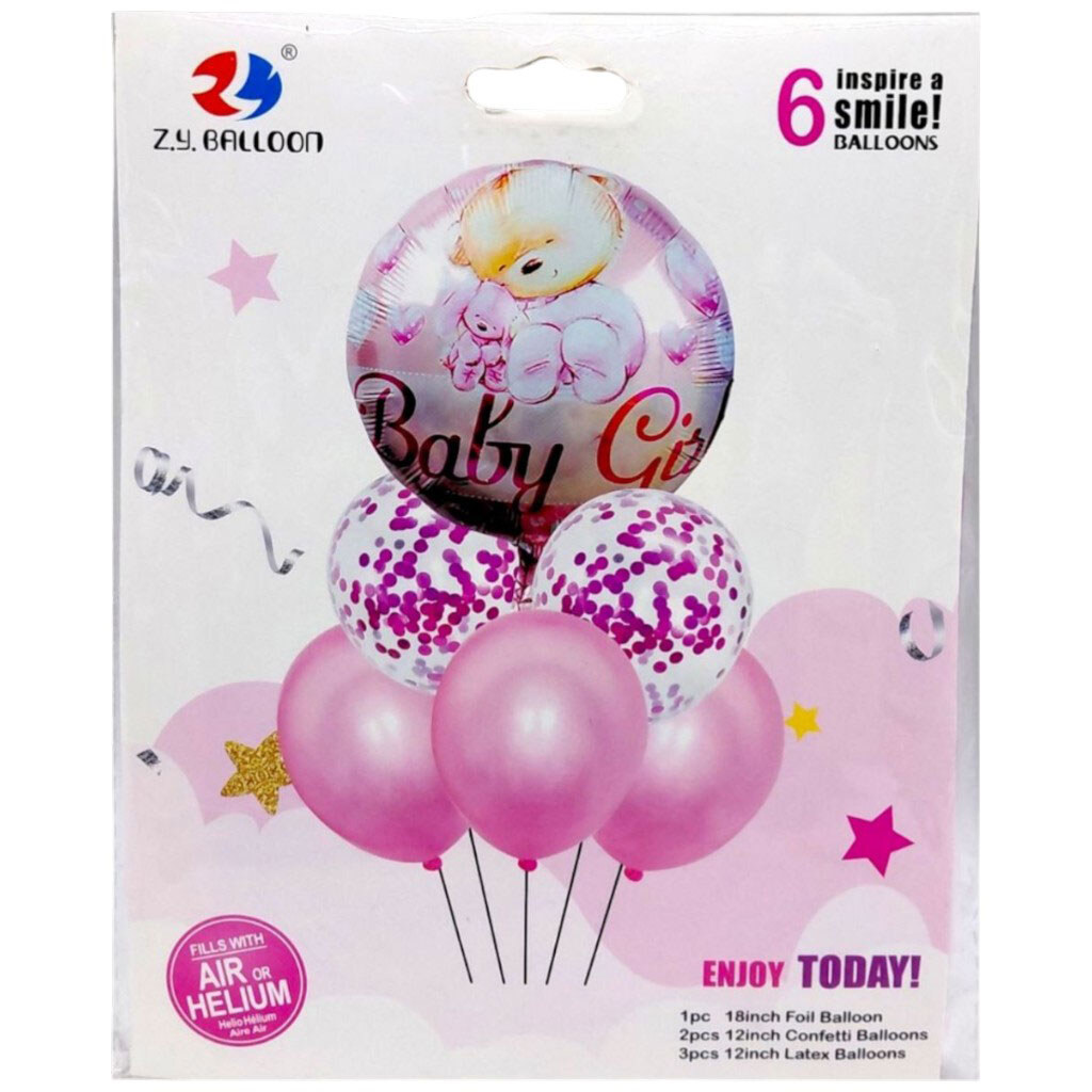 Надувные шарики, набор-праздничный "Мальчик"/"Девочка", 6шт.: 1шт. - 45см, 5шт. - 30см, Mic - № 1 Надувные шарики, набор-праздничный "Мальчик"/"Девочка", 6шт.: 1шт. - 45см, 5шт. - 30см, Mic - № 1