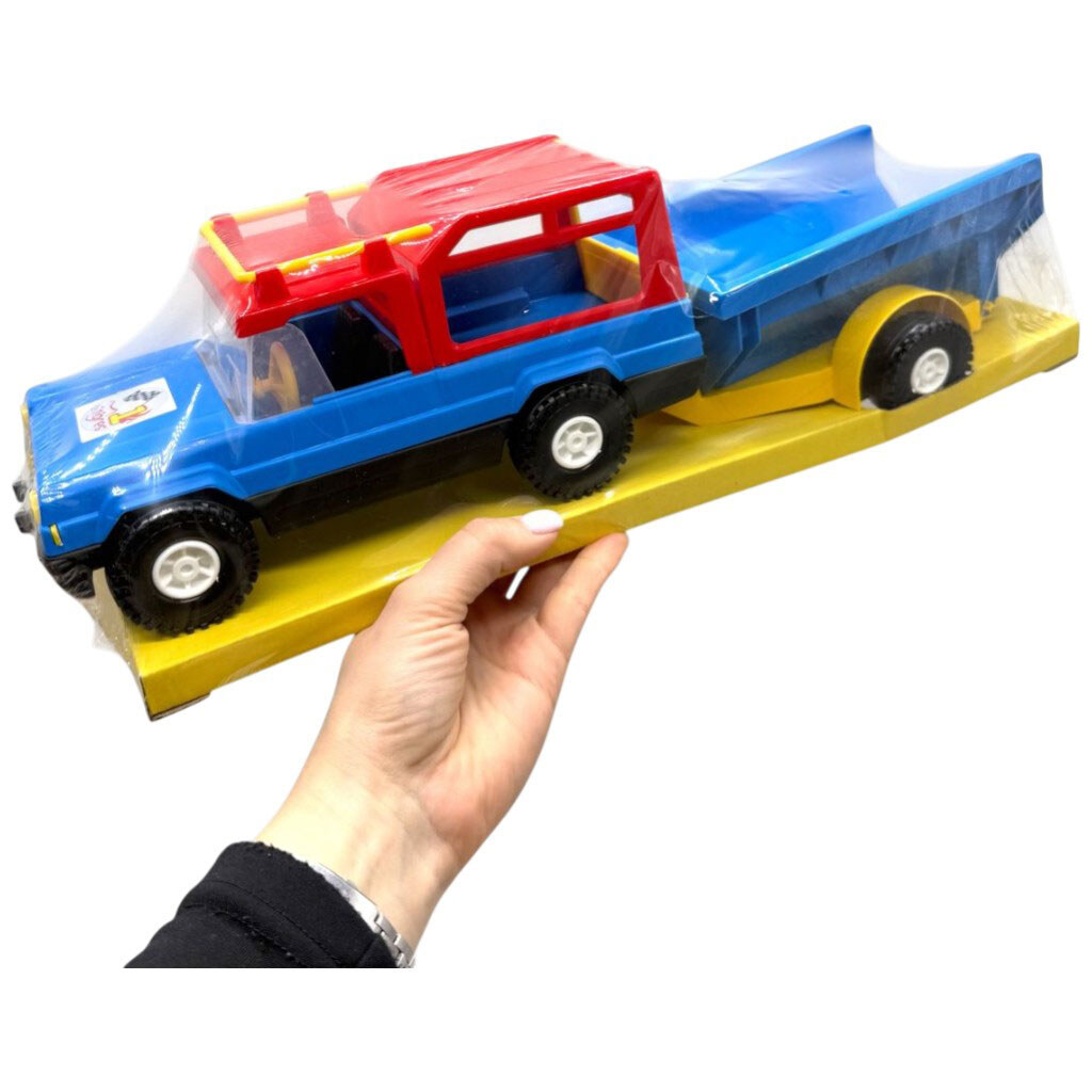 Машина "Мерс с коневозом", желтый + красный катер, Wader - № 2 Машина "Мерс с коневозом", желтый + красный катер, Wader - № 2