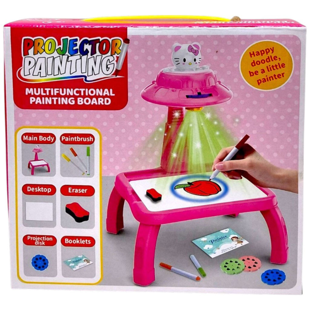 Столик с проектором на батарейках "Герой", подсветка, диски, фломастеры, в коробке, Mic - № 1 Столик с проектором на батарейках "Герой", подсветка, диски, фломастеры, в коробке, Mic - № 1