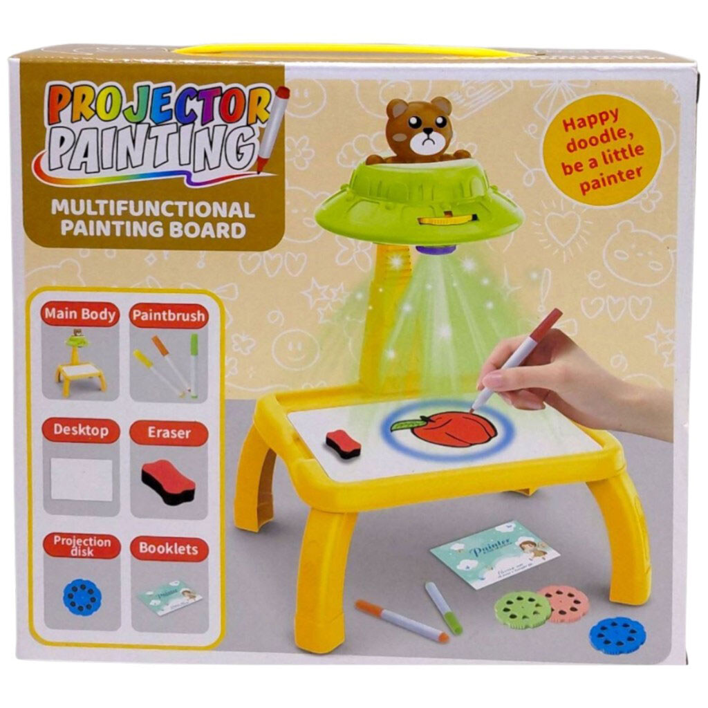 Столик с проектором, на батарейках "Мишка", подсветка, диски, фломастеры, в коробке, Mic - № 1 Столик с проектором, на батарейках "Мишка", подсветка, диски, фломастеры, в коробке, Mic - № 1