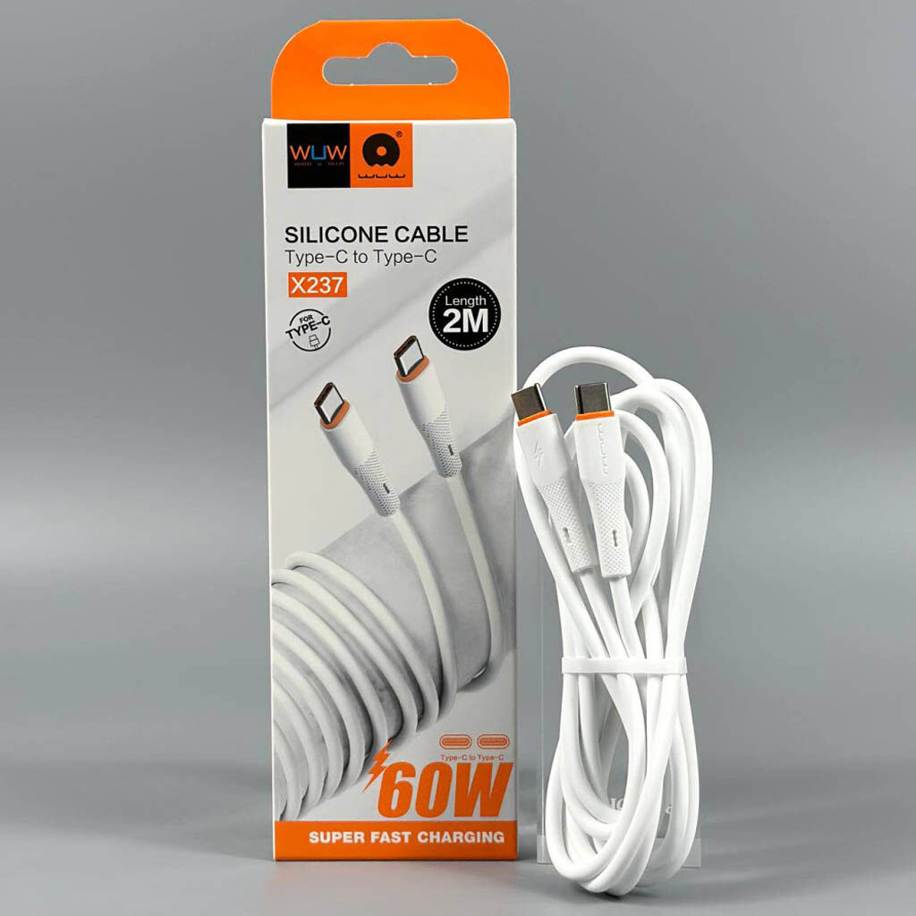 USB кабель WUW X237, Type-C, 2.0 м., Білий - № 3 USB кабель WUW X237, Type-C, 2.0 м., Білий - № 3