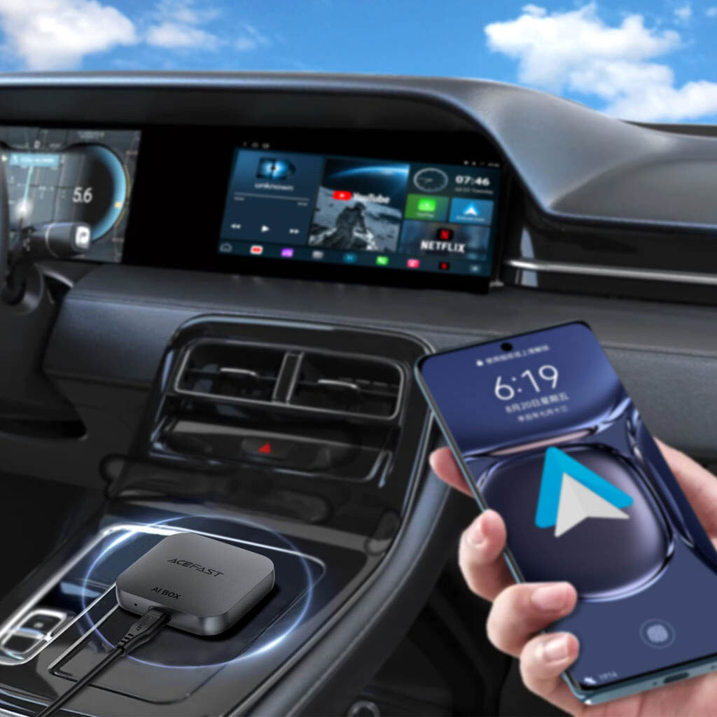 Адаптер CarPlay AceFast QC2, Серый - № 6 Адаптер CarPlay AceFast QC2, Серый - № 6