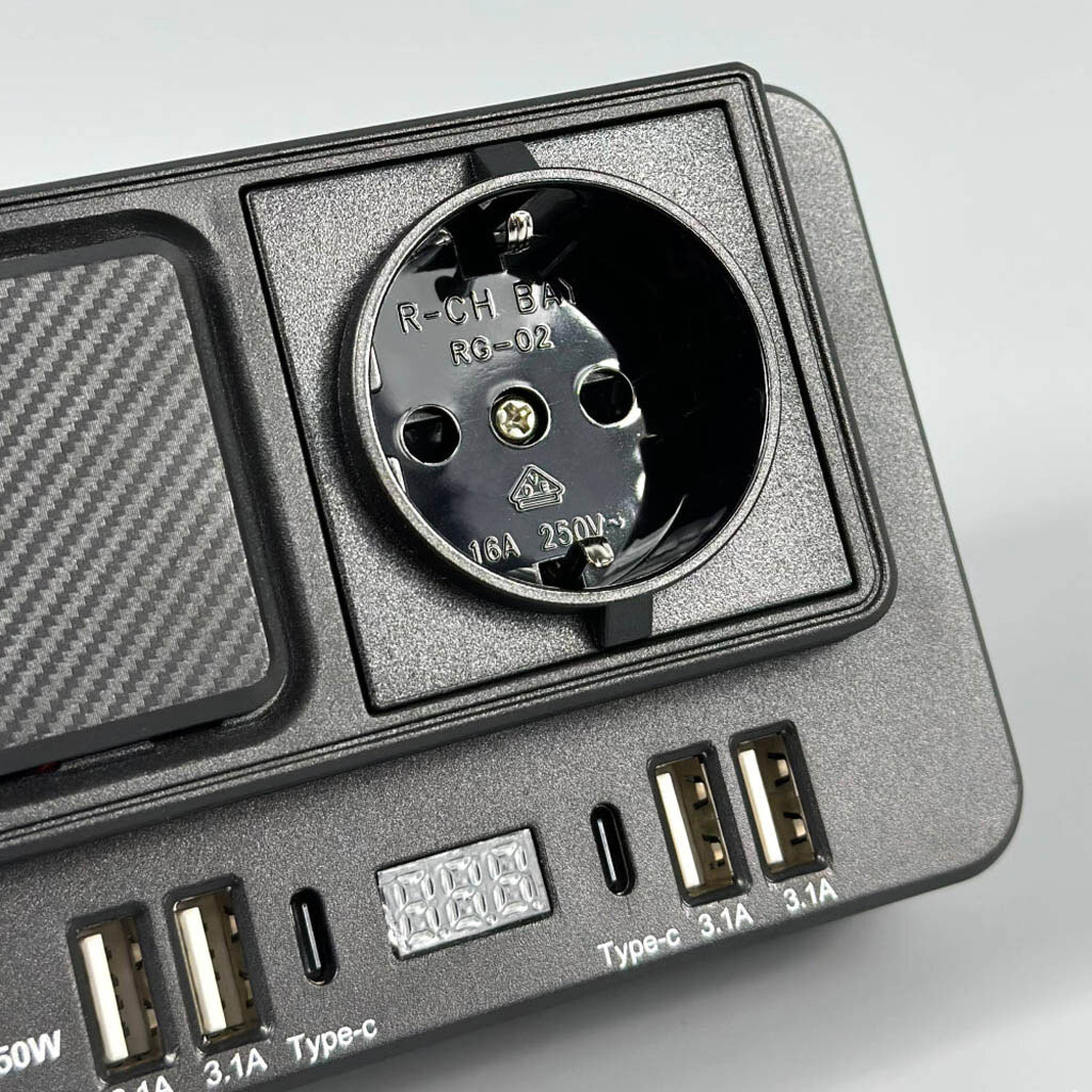 Автомобільний інвертор 1668, Чорний - № 3 Автомобільний інвертор 1668, Чорний - № 3