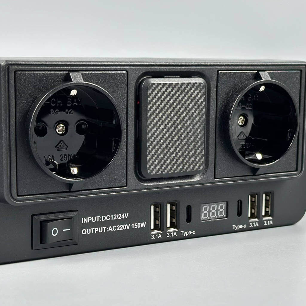 Автомобільний інвертор 1668, Чорний - № 4 Автомобільний інвертор 1668, Чорний - № 4